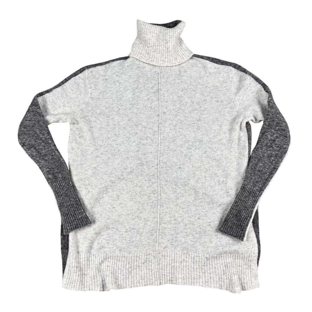 Athleta Women Extra Fine Merino Wool Blend Colorblock Turtleneck Sweater S